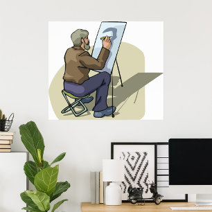 Artiest op het werk poster