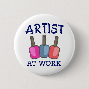 Artiest op het werk ronde button 5,7 cm