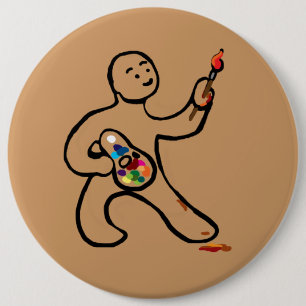 Artiest op het werk ronde button 6,0 cm