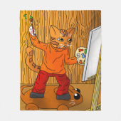 Artiest Painter Cat Fleece Deken (Voorkant)