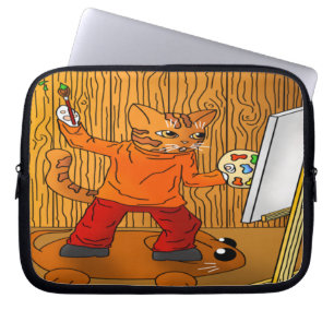 Artiest Painter Cat Laptop Sleeve