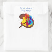 Artiest Palet & Paint Fun Bookplate Vierkante Sticker (Tas)