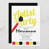 Artiest Palette Birthday Yellow Red Kaart (Voorkant / Achterkant)