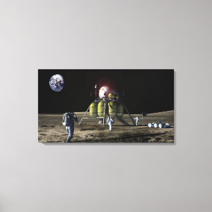 Artiest renditie van een nieuw ruimteschip naar de canvas afdruk