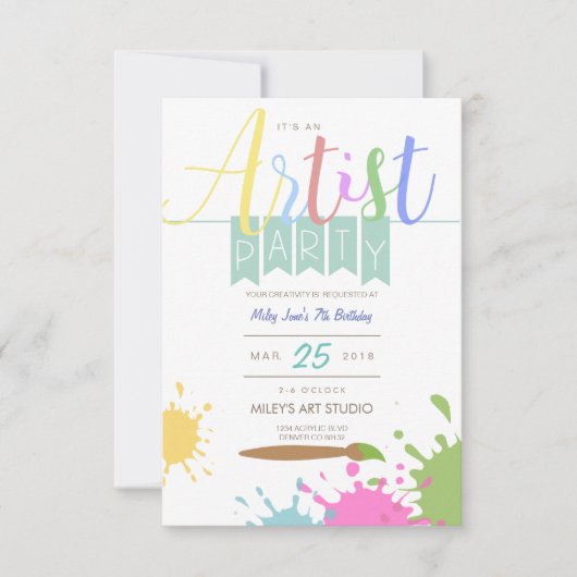 Artiest | Schilderij partij Kaart (Voorkant)