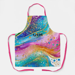 Artiest Schort met gemengde vetgedrukte kleuren in