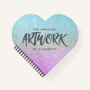 Artiest Sketchbook Elegant Blue Paars Glitter Notitieboek