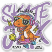 Artiest Walk Schaats Park Dino Sticker (Voorkant)