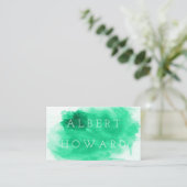 artiest | Waterverf | Moderne Green Painter Creato Visitekaartje (Staand voorkant)