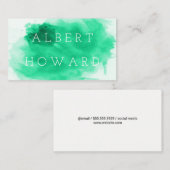 artiest | Waterverf | Moderne Green Painter Creato Visitekaartje (Voorkant / Achterkant)