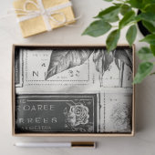 Artiest Zwart Wit Groot  Bloemen Decoupage Tissuepapier (Geschenk)