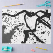Artiest Zwart Wit Grote Abstracte Verf Splatter Tissuepapier (Craft)