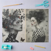 Artiesten Mixed Media Zwart Wit Cream Grote Gezich Tissuepapier (Craft)