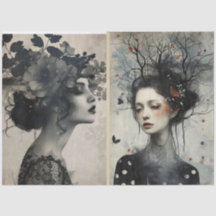 Artiesten Mixed Media Zwart Wit Ivoor Grote Gezich