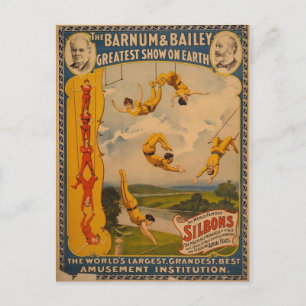 Artiesten van Barnum en Bailey/Trapeze Briefkaart