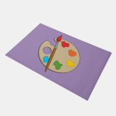 Artiestenpalet met verfborstel deurmat (Schuin)