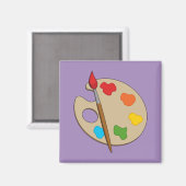 Artiestenpalet met verfborstel magneet (Voorkant / Achterkant)