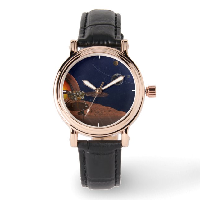 Artiest's Rendition of the Insight Lander. Horloge (Voorkant)