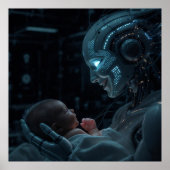Artificial Grace – Futuristische Moederschap Robot Poster (Voorkant)