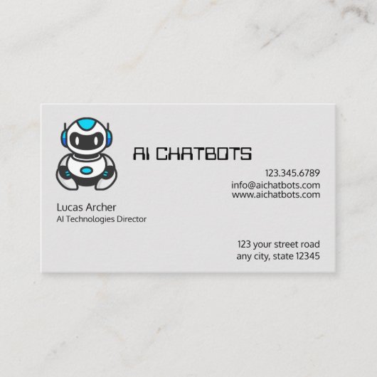 Artificial Intelligence Chatbot Company Visitekaartje (Voorkant)