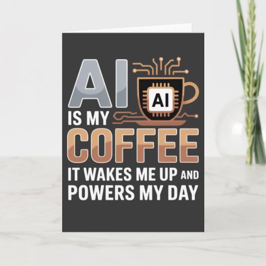 Artificial Intelligence Coffee Humor Kaart (Voorkant)