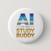 Artificial Intelligence Study Buddy Design Ronde Button 5,7 Cm (Voorkant)