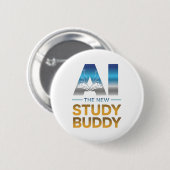 Artificial Intelligence Study Buddy Design Ronde Button 5,7 Cm (Voorkant /achterkant)