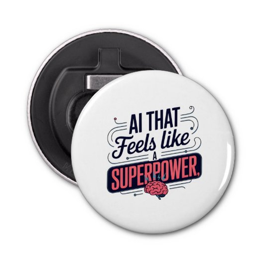 Artificial Intelligence Superpower Graphic Button Flesopener (Voorkant)