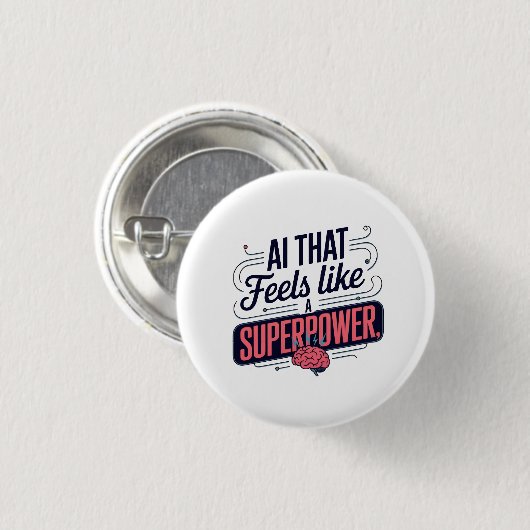 Artificial Intelligence Superpower Graphic Ronde Button 3,2 Cm (Voorkant /achterkant)