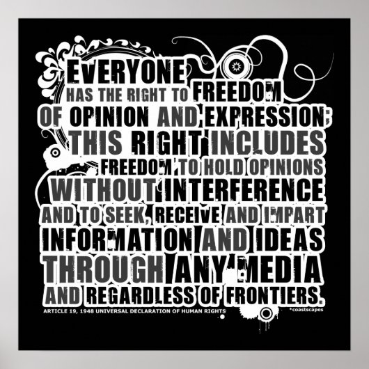 Artikel 19 Citaat (B&W) Poster (Voorkant)