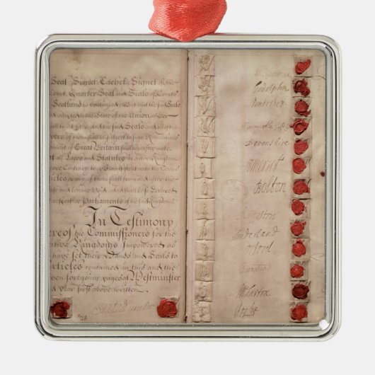 Artikelen van de Unie tussen Engeland en Schotland Metalen Ornament (Voorkant)