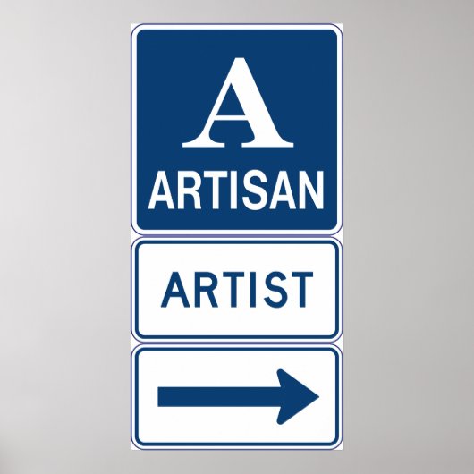 Artisan Artiest Studio Sign Directional Arrow Poster (Voorkant)