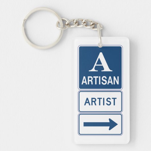 Artisan Artiest Studio Sign Directional Arrow Sleutelhanger (Voorkant)