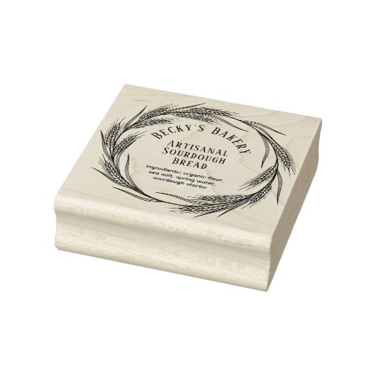 Artisan Baker Tarwe Krans Biologisch Zuurdesembroo Rubberstempel (Stempel)