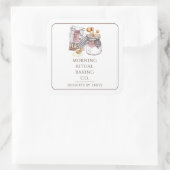 Artisan Bakery Baker Vierkante Sticker (Tas)