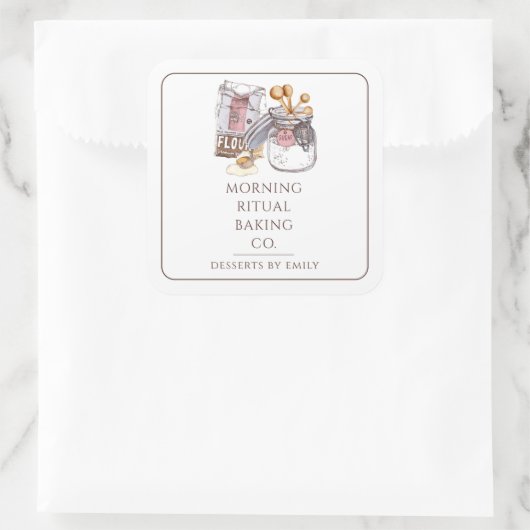 Artisan Bakery Baker  Vierkante Sticker (Tas)