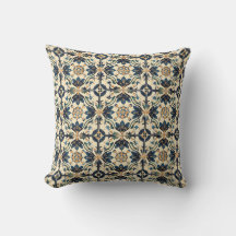 Artisan Blauw en Goud Bloemen Motief