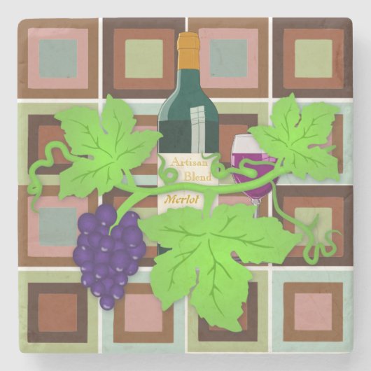 Artisan Blend Merlot Stenen Onderzetter (Voorkant)
