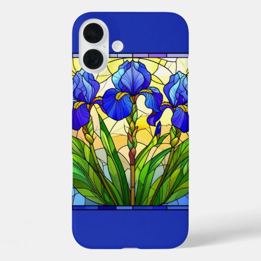 Artisan Blue Iris Glas in lood iPhone / Pad hoesje (Achterkant)