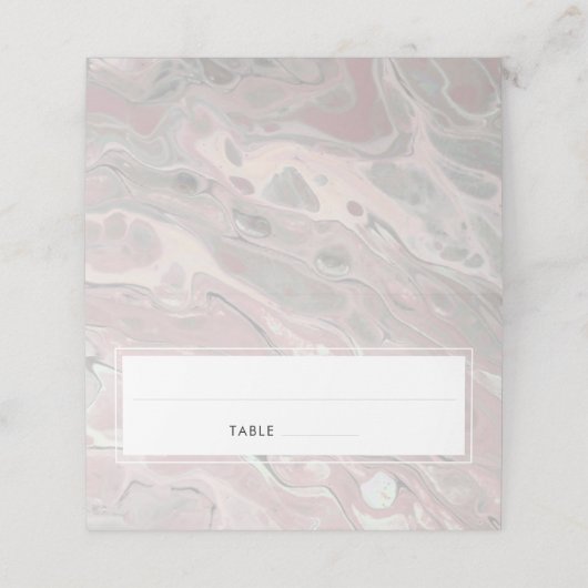 Artisan Boho Blush Marble Place Cartes (Extérieur déplié)