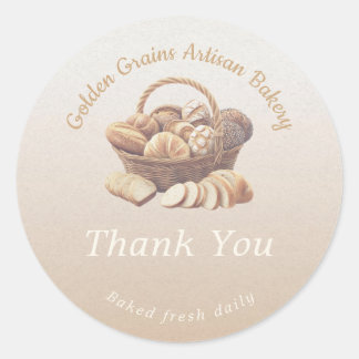 Artisan Bread Basket Thank You Ronde Sticker