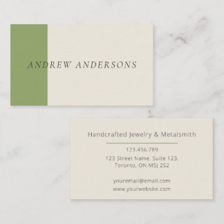 Artisan Business Card Sage Minimalist Maker Card Visitekaartje
