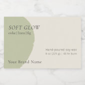 Artisan Candle Label Sage Modern Side-Bleed Wrap Voedselcontainer Etiket (Enkel label)