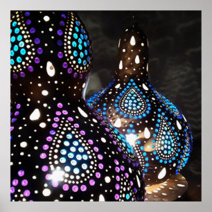 Artisan Craft Gourd Turkse lantaarns Acrylische ku Poster