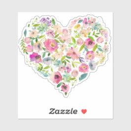 Artisan Floral Heart Love Weddenschap Valentijn Ma Sticker