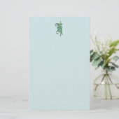 Artisan Monogram K Green Garden Felt Stationery Briefpapier (Staand voorkant)