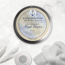 Artisan Nautisch Strand Zee Klei Body Butter Label