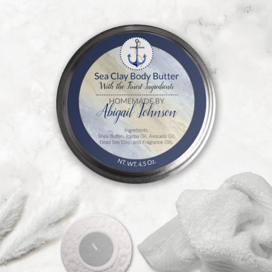 Artisan Nautisch Strand Zee Klei Body Butter Label