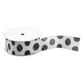 Artisan Polka Dots Zwart Wit Chic Modern Fun Grosgrain Lint (Spoel)