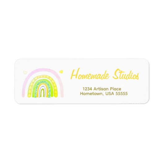 Artisan Rainbow 'Happiness is Homemade'  Etiket (Voorkant)